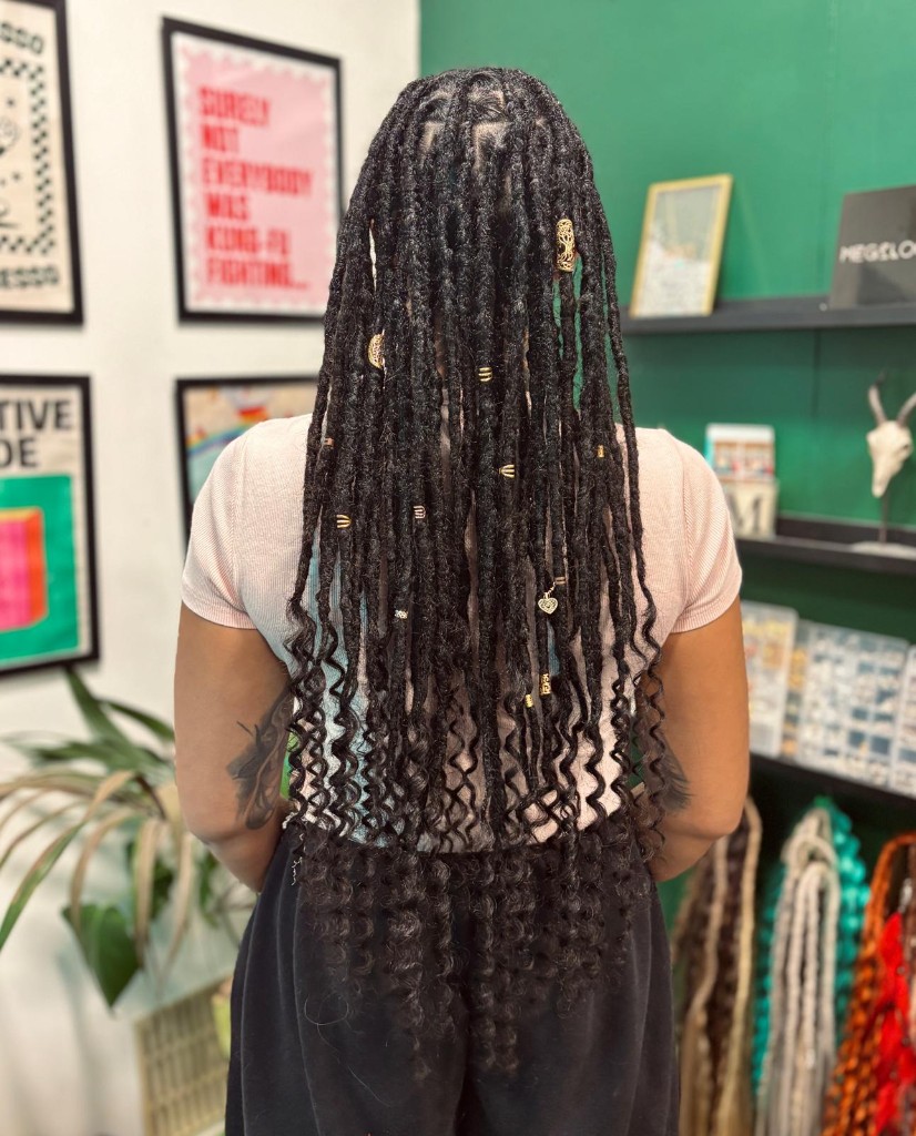 Braided mohawk locs