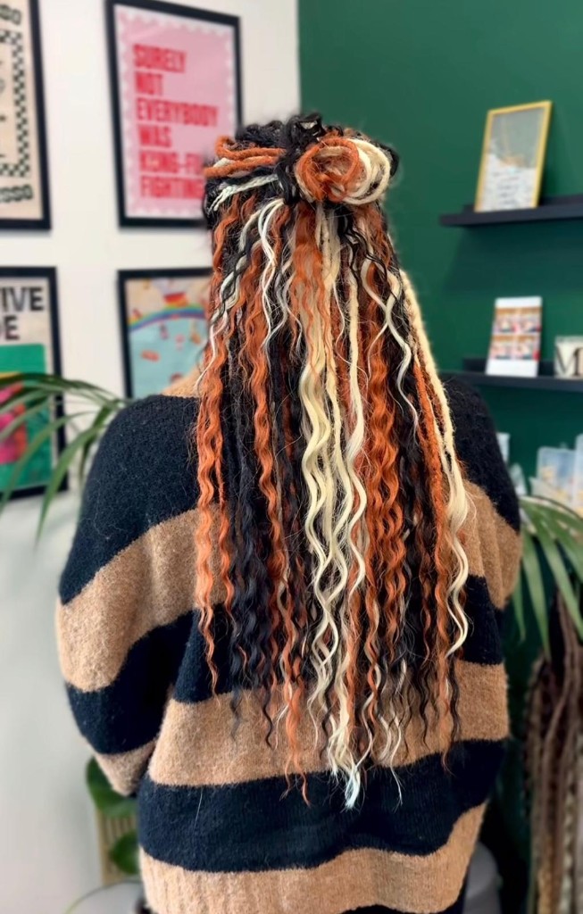 Feathers & silver locs
